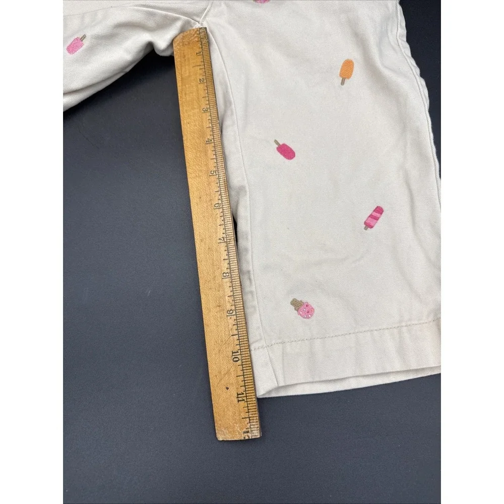 2009 Gymboree Shorts 7 Tan Popsicles Ice Cream Embroidered 11